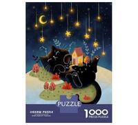 Puzzle Da 1000 Pezzi Per Adolescenti Sleeping Cat Under Starry Sky Puzzle Per Adulti Gioco Pratico Sfida Difficile Regali Per Amici E Familiari 70x50cm/1000pcs