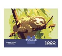 Puzzle Da 1000 Pezzi Per Adolescenti Sleeping Sloth on Branch Illustration Puzzle Per Adulti Gioco Pratico Assemblaggio Di Modelli Regali Unici Per Compleanni E Occasioni Speciali 70x50cm/1000pcs
