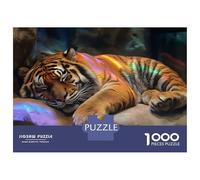 Puzzle Da 1000 Pezzi Per Adolescenti Sleeping Tiger with Rainbow Light Puzzle Per Adulti Gioco Rompicapo Analisi E Logica Regalo Di Compleanno, Regali, 70x50cm/1000pcs
