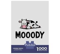Puzzle Da 1000 Pezzi Per Adolescenti Sleepy Cow Mood Puzzle Per Adulti Gioco Pratico Regali Per Donne Interazione Genitore-figlio 70x50cm/1000pcs