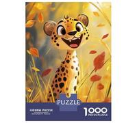 Puzzle Da 1000 Pezzi Per Adolescenti Smiling Cheetah in Autumn Puzzle Per Adolescenti Gioco Pratico Un'opera D'arte Regali Unici Per Compleanno E Natale 70x50cm/1000pcs