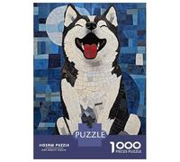 Puzzle Da 1000 Pezzi Per Adolescenti Smiling Husky Mosaic Puzzle Per Adulti Giochi Rilassanti Taglio Di Precisione Regali Unici Per Compleanni E Occasioni Speciali 70x50cm/1000pcs