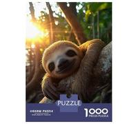 Puzzle Da 1000 Pezzi Per Adolescenti Smiling Sloth on Branch in Sunlight Puzzle Per Adulti Giochi Divertenti Migliorano La Memoria Aiutano Ad Allenare Il Cervello 38x26cm/1000pcs
