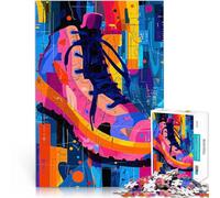 Puzzle da 1000 pezzi per adolescenti Sneaker con geometria espressionista - Street art astratta e vibrante Divertimento in famiglia Idee regalo 38x26cm
