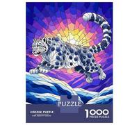 Puzzle Da 1000 Pezzi Per Adolescenti Snow Leopard Stained Glass Illustration Puzzle Per Adolescenti Giocattoli Antistress Regalo Di Compleanno, Natale 38x26cm/1000pcs