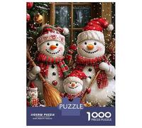 Puzzle Da 1000 Pezzi Per Adolescenti Snowman Family Christmas Puzzle Giocattolo Decorazione Da Parete Sfida Difficile Regalo Di Compleanno, Regali, 70x50cm/1000pcs