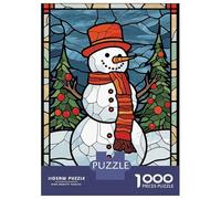 Puzzle Da 1000 Pezzi Per Adolescenti Snowman Stained Glass Puzzle Per Adulti Giochi Rilassanti Analisi E Logica Regali Unici Per Compleanni 38x26cm/1000pcs