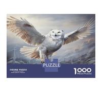 Puzzle Da 1000 Pezzi Per Adolescenti Snowy Owl Wall Mural Puzzle Per Adulti Giocattolo Decorazione Da Parete Taglio Di Precisione Sfida Educativa 52x38cm/1000pcs