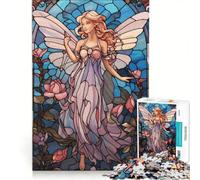 Puzzle da 1000 pezzi per adolescenti, soggetto vetrata con fate, gioco rilassante, stimolante da completare, ideale per rafforzare il legame di coppia 50x75cm