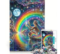 Puzzle da 1000 pezzi per adolescenti "Sogni di arcobaleno al chiaro di luna" decorazione da parete passatempo ideale per le vacanze a casa per rafforzare l'amore tra le coppie 38x26cm