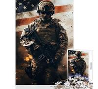 Puzzle da 1000 pezzi per adolescenti Soldato americano Giocattoli antistress Regali di Babbo Natale segreto Gioco pratico Interazione genitore-figlio Dimensioni 38x26cm