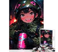 Puzzle da 1000 pezzi per adolescenti,soldato anime con bevanda,giocattolo educativo,regali di compleanno,giochi educativi,aiuta l'esercizio del cervello,dimensioni 38x26cm