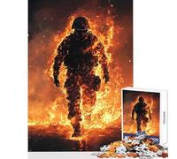 Puzzle da 1000 pezzi per adolescenti soldato in fiamme giocattolo educativo regalo per compleanni gioco impossibile difficile e impegnativo dimensioni 50x75cm