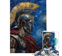 Puzzle da 1000 pezzi per adolescenti soldato spartano di Van Gogh puzzle per adulti gioco per famiglie divertente e spiritoso attività divertenti da fare a casa (dimensioni 38x52cm)