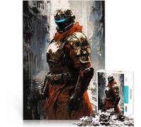 Puzzle da 1000 pezzi per adolescenti soldato spaziale per il giocattolo di sfida del gioco educativo con poster abbinato e foglio di quiz 75x50cm