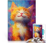 Puzzle da 1000 pezzi per adolescenti Sorriso del gatto gioioso Gioco intellettuale giocattolo Migliorare l'amore tra le coppie 75x50cm