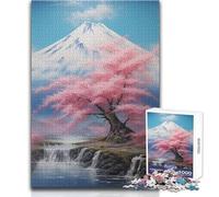 Puzzle da 1000 pezzi per adolescenti sotto il monte Fuji, rilassante e dolce svago, taglio fine e liscio, giocattolo artigianale, dimensioni 38x26cm