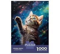 Puzzle Da 1000 Pezzi Per Adolescenti Space Cat Wall Art Print-1 Puzzle Per Adulti Giochi Rilassanti Vacanza A Casa Passatempo Impegnativo Da Completare 70x50cm/1000pcs