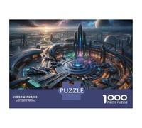 Puzzle Da 1000 Pezzi Per Adolescenti Space Station Cityscape Puzzle Per Adulti Giocattolo Decorazione Da Parete Taglio Di Precisione Sfida Educativa 70x50cm/1000pcs