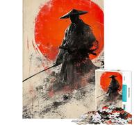 Puzzle da 1000 pezzi per adolescenti spada della luna rossa samurai puzzle per adulti gioco rilassante migliora la memoria ideale per compleanni e Natale (dimensioni 50x75cm)