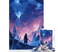 Puzzle da 1000 pezzi per adolescenti Spadaccino sotto un cielo stellato Decorazione per la casa Giocattoli Opere d'arte Regalo Giochi divertenti Lista dei desideri con Babbo Natale (50x75cm)