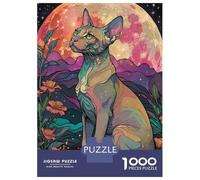 Puzzle Da 1000 Pezzi Per Adolescenti Sphynx Cat Under The Moon Puzzle Per Adolescenti Giochi Per Famiglie Sfida Difficile Regali Di Compleanno E Unici 38x26cm/1000pcs