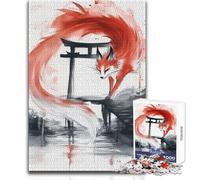 Puzzle da 1000 pezzi per adolescenti, spirito Kitsune al cancello Torii, perfetto hobby rilassante, taglio netto e uniforme, dimensioni giocattolo 38x26cm