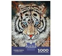Puzzle Da 1000 Pezzi Per Adolescenti Splatter Tiger Face Puzzle Per Adolescenti Giochi Rilassanti Corsa Di Velocità Manuale Aiuta Ad Allenare Il Cervello 52x38cm/1000pcs