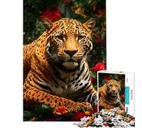 Puzzle da 1000 pezzi per adolescenti splendido puzzle leopardato per adulti gioco rompicapo un'opera d'arte regalo di Natale o compleanno (dimensioni 50x75cm)