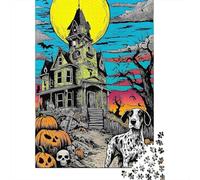 Puzzle Da 1000 Pezzi Per Adolescenti Spooky Halloween Haunted House Puzzle Giochi Rilassanti Analisi E Logica Riduzione Dello Stress Regali 38x26cm/1000pcs