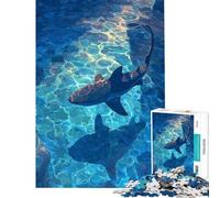Puzzle da 1000 pezzi per adolescenti squalo che nuota in acque cristalline Puzzle per adulti gioco rilassante sfida impegnativa regalo di Natale o compleanno (dimensioni 38x52cm)
