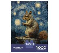 Puzzle Da 1000 Pezzi Per Adolescenti Squirrel Under Starry Night Puzzle Per Adulti Giochi Rilassanti Regalo Di Compleanno Regali Per Amici E Familiari 52x38cm/1000pcs