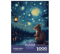 Puzzle Da 1000 Pezzi Per Adolescenti Squirrel Under Starry Sky Puzzle Per Adulti Giochi Divertenti Migliorano La Memoria Aiutano Ad Allenare Il Cervello 52x38cm/1000pcs