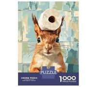 Puzzle Da 1000 Pezzi Per Adolescenti Squirrel with Toilet Paper Hat Puzzle Per Adulti Gioco Pratico Vacanza A Casa Passa Il Tempo Aiuta Ad Allenare Il Cervello 38x26cm/1000pcs