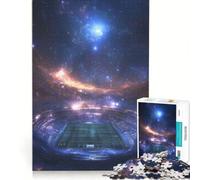 Puzzle da 1000 pezzi per adolescenti: Stadio di calcio fluttuante nell'immensità dello spazio giocattolo fai da te decorazione perfetta con pezzi di forma casuale completamente ad incastro 38x52cm