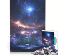 Puzzle da 1000 pezzi per adolescenti: Stadio di calcio fluttuante nell'immensità dello spazio giocattolo fai da te decorazione perfetta con pezzi di forma casuale completamente ad incastro 50x75cm