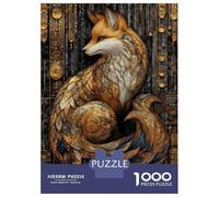 Puzzle Da 1000 Pezzi Per Adolescenti Stained Glass Art Deco Fox Puzzle Per Adolescenti Giochi Per Famiglie Sfida Difficile Regali Di Compleanno E Unici 38x26cm/1000pcs