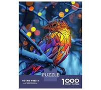 Puzzle Da 1000 Pezzi Per Adolescenti Stained Glass Bird Art Print Puzzle Gioco Per Famiglie Regali Per Donne Divertimento A Casa Attività, 52x38cm/1000pcs