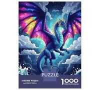Puzzle Da 1000 Pezzi Per Adolescenti Stained Glass Dragon Over Ocean Puzzle Per Adolescenti Gioco Rompicapo Regali Per Donne Attività Divertenti A Casa 38x26cm/1000pcs
