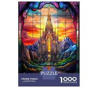 Puzzle Da 1000 Pezzi Per Adolescenti Stained Glass Fantasy Castle Puzzle Per Adolescenti, Rompicapo, Gioco Di Modelli, Assemblaggio, Unici, Compleanno E Regali 38x26cm/1000pcs