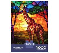 Puzzle Da 1000 Pezzi Per Adolescenti Stained Glass Giraffe Puzzle Per Adulti Giocattoli Antistress Analisi E Logica Regalo Di Compleanno, Regali, 38x26cm/1000pcs