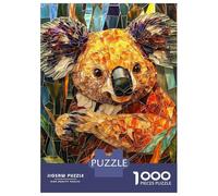 Puzzle Da 1000 Pezzi Per Adolescenti Stained Glass Koala Art-1 Puzzle Per Adolescenti Gioco Rompicapo Regali Per Donne Attività Divertenti A Casa 52x38cm/1000pcs