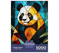 Puzzle Da 1000 Pezzi Per Adolescenti Stained Glass Panda Puzzle Per Adulti Gioco Pratico Migliora La Memoria Regalo Di Compleanno, Regali, 52x38cm/1000pcs