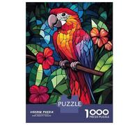 Puzzle Da 1000 Pezzi Per Adolescenti Stained Glass Parrot Puzzle Per Adulti Giochi Rilassanti Corsa Di Velocità Manuale Regali Di Natale E Compleanno 70x50cm/1000pcs