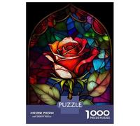 Puzzle Da 1000 Pezzi Per Adolescenti Stained Glass Rose Puzzle Per Adulti Giochi Rilassanti Taglio Di Precisione Regali Unici Per Compleanni E Occasioni Speciali 38x26cm/1000pcs
