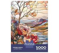 Puzzle Da 1000 Pezzi Per Adolescenti Stained Glass Roses Puzzle Per Adulti Gioco Rompicapo Un'opera D'arte Ottimo Regalo Per I Giocatori 38x26cm/1000pcs
