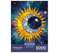 Puzzle Da 1000 Pezzi Per Adolescenti Stained Glass Sun And Moon Galaxy Puzzle Per Adulti Giochi Per Famiglie Vacanze in Casa Passatempo Regali Unici Per Compleanni E Regali 52x38cm/1000pcs