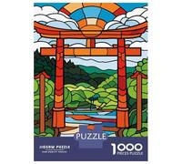 Puzzle Da 1000 Pezzi Per Adolescenti Stained Glass Torii Gate Landscape Puzzle Per Adulti Giochi Rilassanti Decorazione Per La Casa Offerta Come Regalo Per Tutta La Famiglia 38x26cm/1000pcs