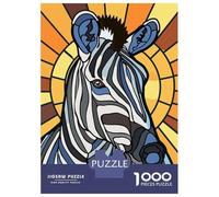 Puzzle Da 1000 Pezzi Per Adolescenti Stained Glass Zebra Portrait Puzzle Per Adulti Giocattolo Decorazione Da Parete Regali Per Donne Compleanno E Regali Unici 52x38cm/1000pcs