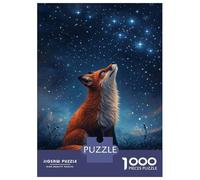 Puzzle Da 1000 Pezzi Per Adolescenti Starry-Eyed Fox Under The Night Sky Puzzle Per Adulti Gioco Pratico Ma Divertente E Umoristico Sfida Educativa 38x26cm/1000pcs